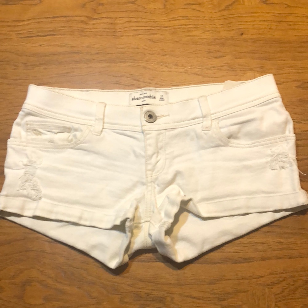 White mini shorts